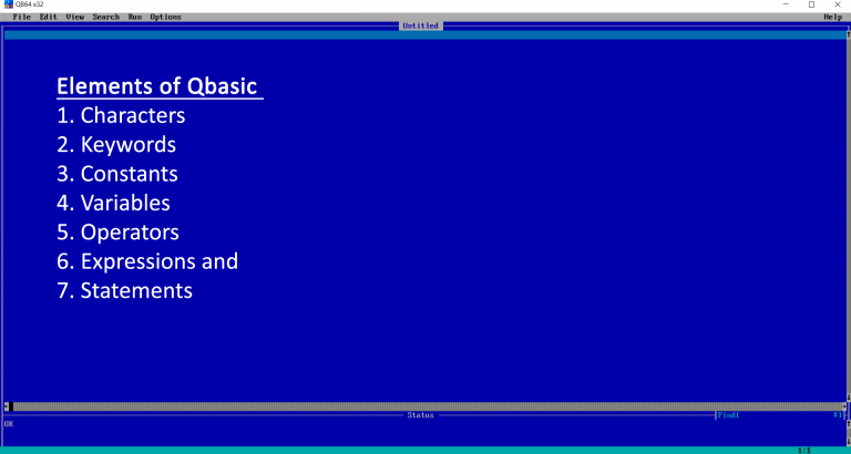 Elements of Qbasic Programming Language - Yamsoti Design Master
