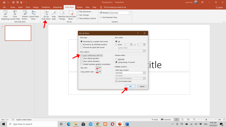 How To Create A Looping Slideshow In PowerPoint Yamsoti Design Master